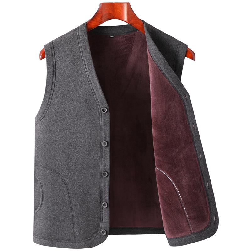 Fleece-Lined Button-Up Cardigan for Older Men - Autumn/Winter Style