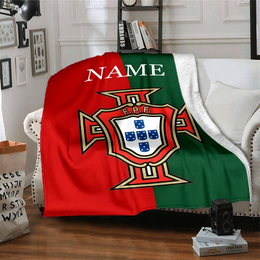 Custom Name Portugal's National Emblem blanket for Couch & Bed, Plush Cozy Fuzzy Blanket Super Soft & Warm Blankets for Fall and Winter. 0908280