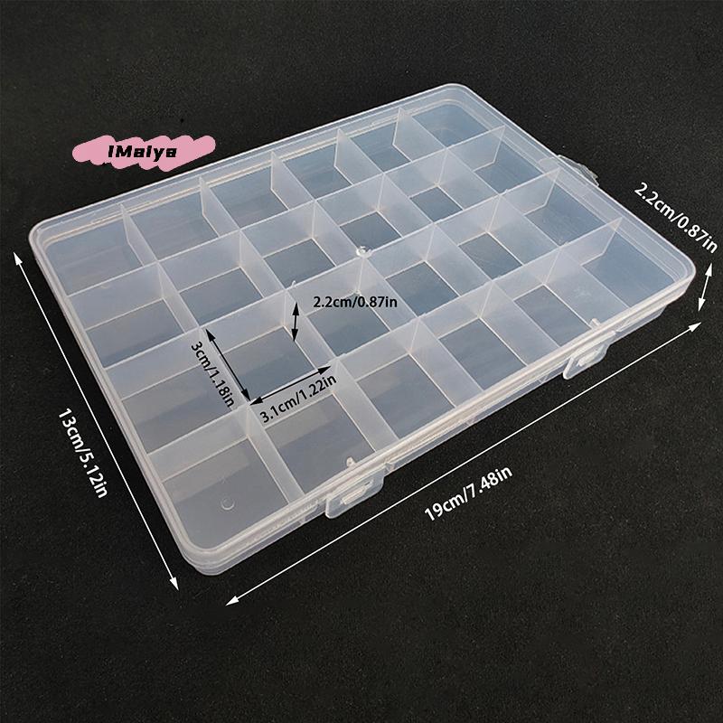 M-24 Fächer Transparente Kunststoff-Organizerbox Schmuckperlen Aufbewahrungsbehälter DIY Basteln Ohrringperlen Schmuck Rechteckige Box Hülle
