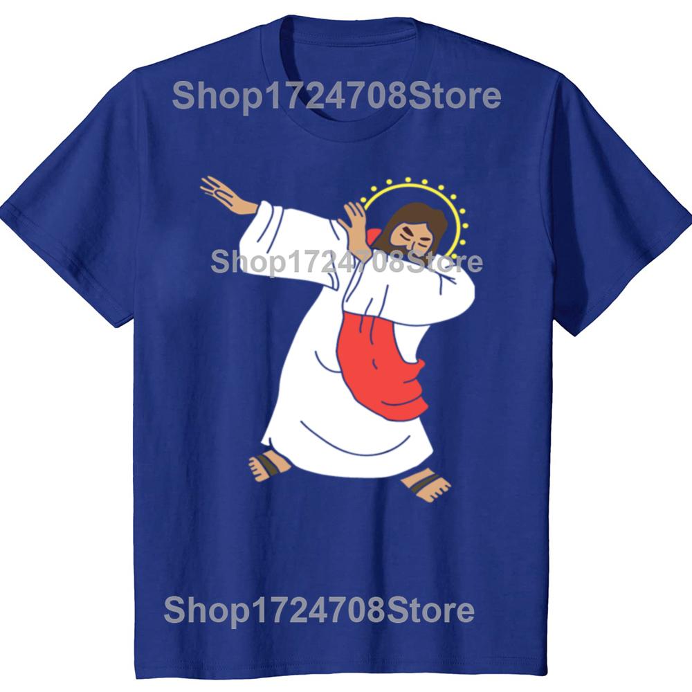 Lustiges Dabbing Jesus Klassisches Grafik-T-Shirt für Herren Damen Mode Lässiges T-Shirt 100% Baumwolle Locker Übergröße Weihnachts-T-Shirt