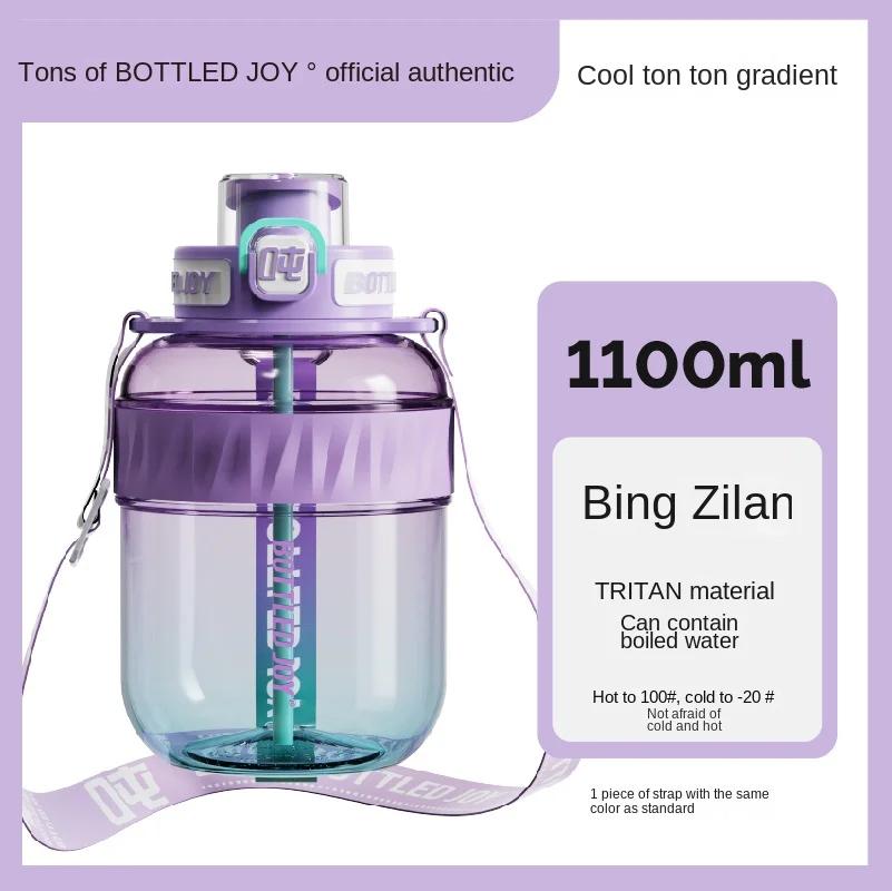 BOTTLED JOY Wang Yibo Tritan Malzeme Büyük Göbek Şişe Büyük Kapasiteli Taşınabilir Kettle Sevimli Öğrenci Çift Yaz Su Şişesi
