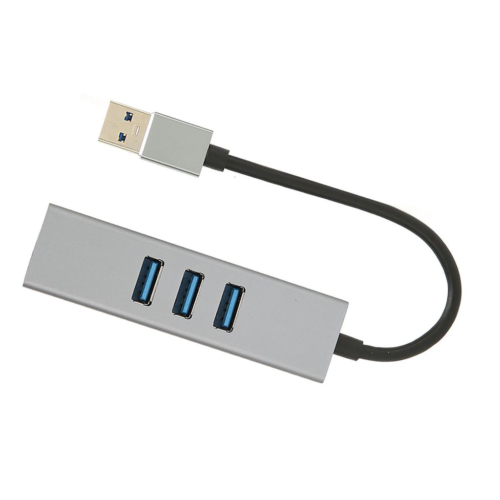 4-Port USB3.0 Hub Multiport Plug and Play 5Gbps High Speed USB3.0 zu RJ45 Netzwerkadapter USB Dockingstation Silber