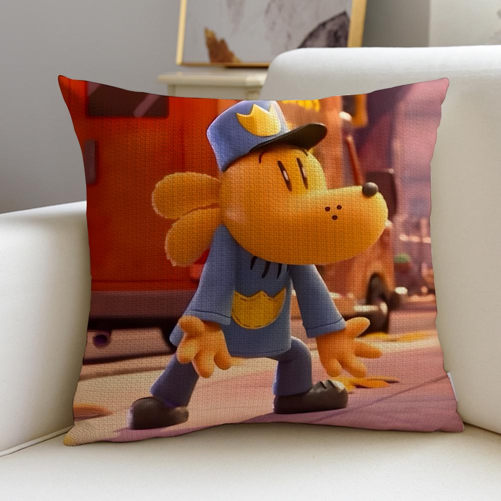 Funny DDog ManS Cushion Cover Breathable and skinfriendly linen pillowcase square removable and washable cushion