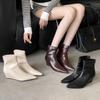 2025 Winter New Pointed Wedge Inner Temperament French Fashion Sexy Beautiful Women Short Boots