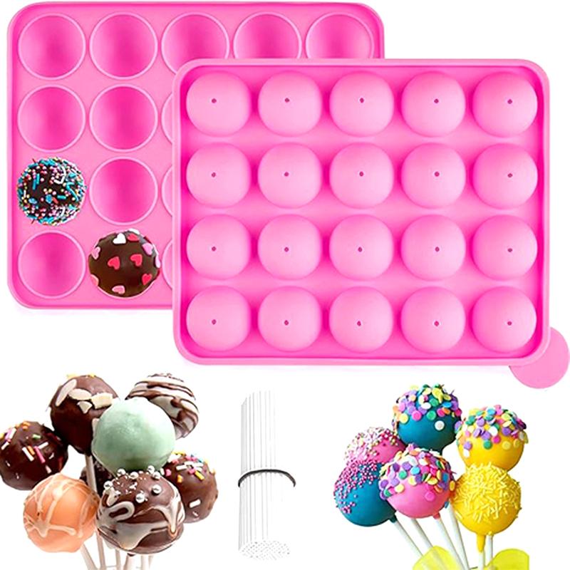 20 Hole Silicone Lollipop Mold DIY Chocolate Jelly Ice Ball Cake Molds Reusable Mold Baked Dessert Non-stick Mould Kitchen Tools