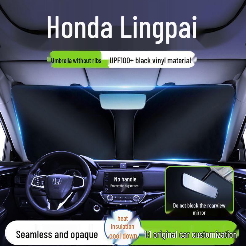 Honda Lingpai Sun Visor Heat Insulation Umbrella - Front Windshield & Window Sunshade Honda Lingpai with Storage Bag