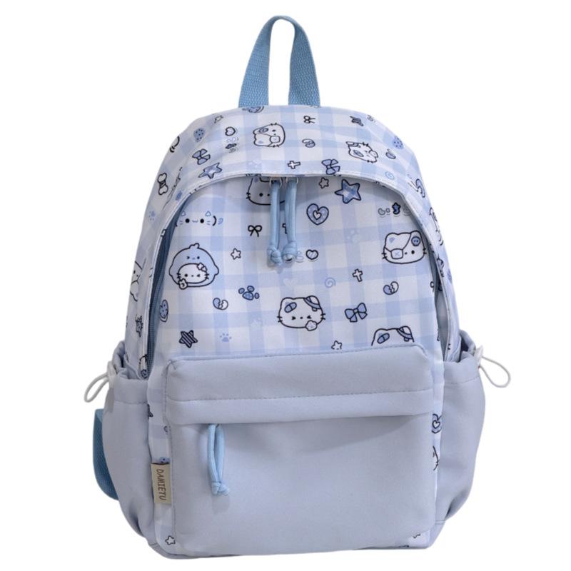 Schoolbag Korean Version Ins Cute Cartoon Cat Backpack Female Large Capacity Cute Graffiti Student Schoolbag Sweet Versatile Backpack