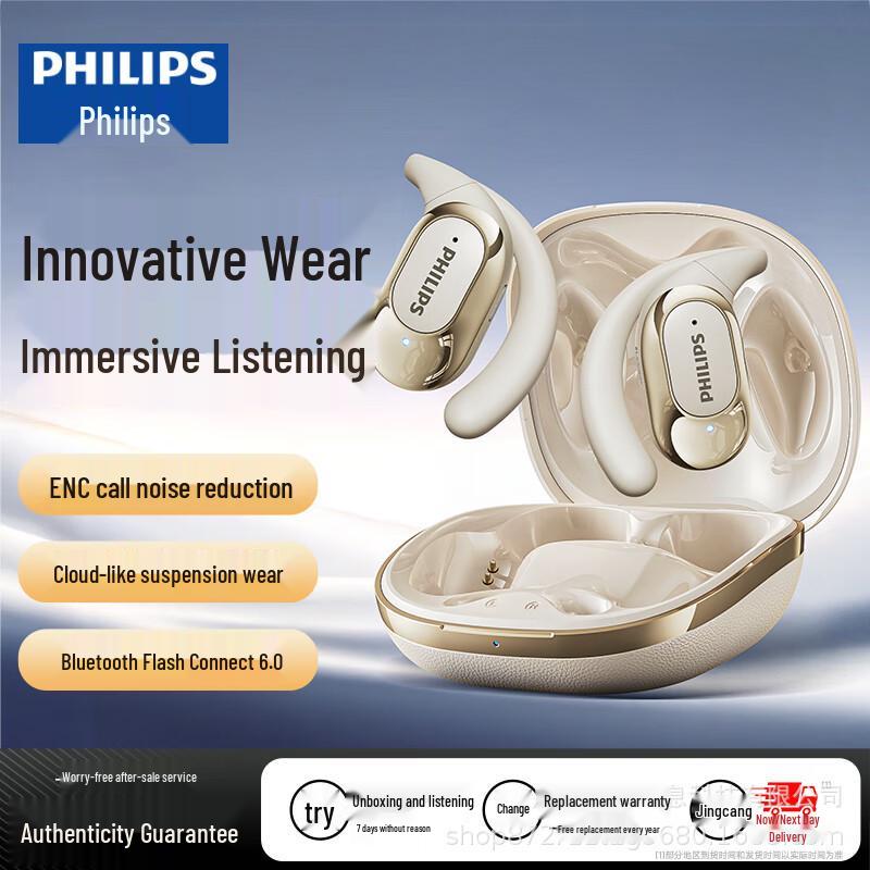 Philips TAQ2220 Kabellose Open-Ear Bluetooth-Kopfhörer - Perfekt zum Laufen und für Musik.