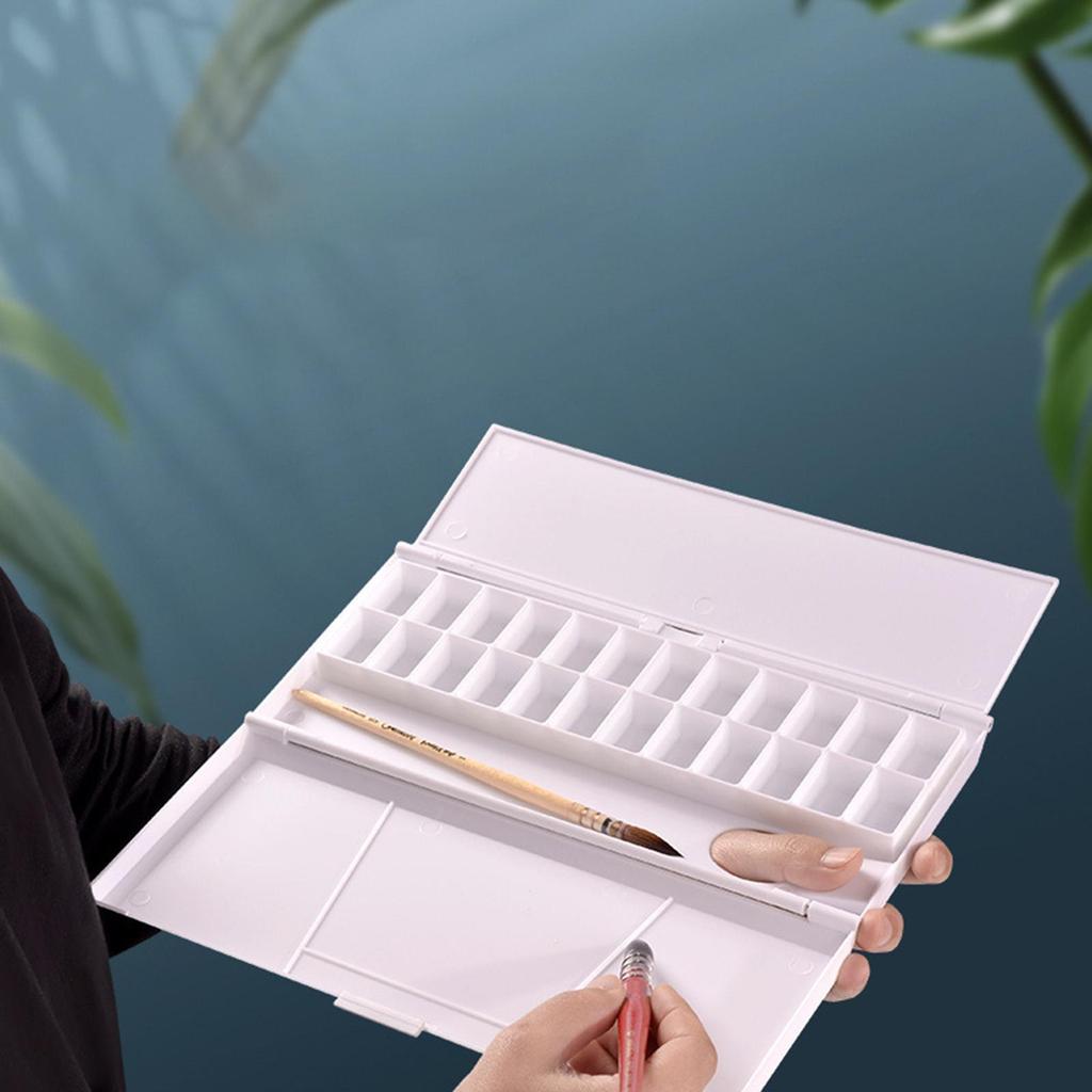 Watercolor Palette Watercolour Paint Pan Empty with Mixing Area Gouache Tray for Beginner