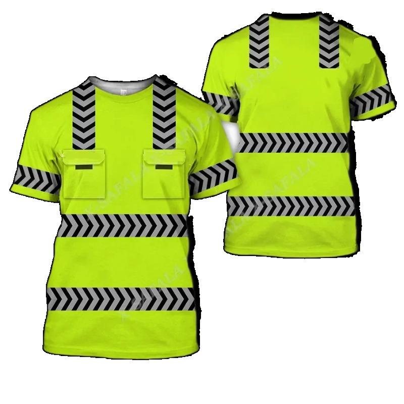 Stromleitungsmonteur Schweißer LKW-Fahrer Mechaniker Elektriker LKW 3D-Druck T-Shirt Herren Oberteil T-Shirt Nicht-Arbeitskleidung Cosplay Sicherheitsuniform