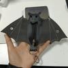 Zipper Bat Wallet Keychain Coin Purse Leather Bat Keychain Handmade Halloween Bat Pendant  Gifts