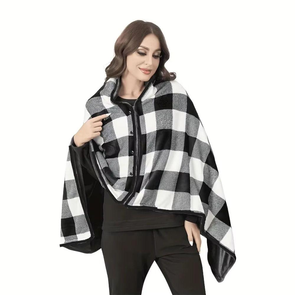 Soft Home Shawl Thicken Flannel Blanket Adults Wearable Blanket  Winter