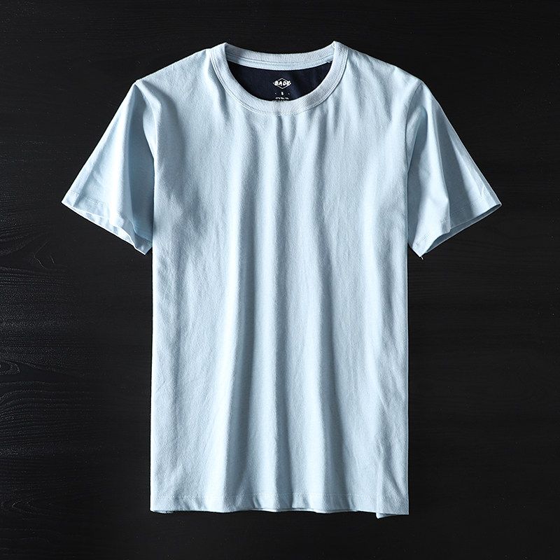 Export Export To Domestic Sales Short Sleeve T-Shirt Men's Pure Cotton Brushed Trendy with Pockets Cut Label Half-Sleeve T-shirt Top