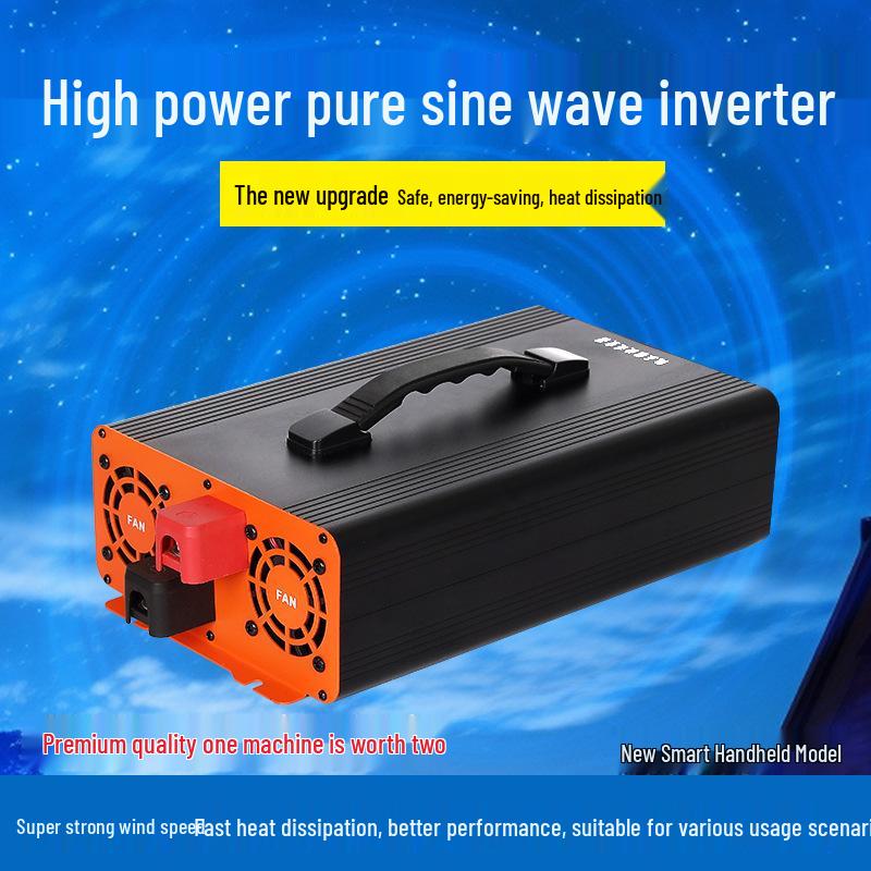 High-Power Car-Mounted Pure Sine Wave Inverter: 12V/24V to 220V/48V/60V Battery Converter.