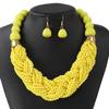 Layer Beaded Jewelry Set Safe Plastic Necklace and Earrings Accessory for Casual Outings Travel