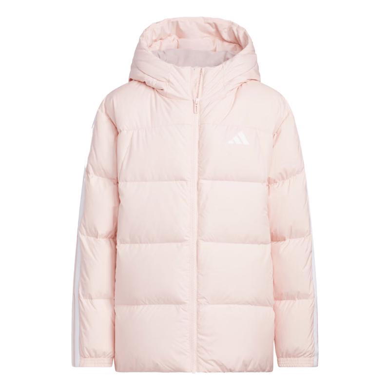 Adidas Girls' 3-Stripes Hooded Down Jacket