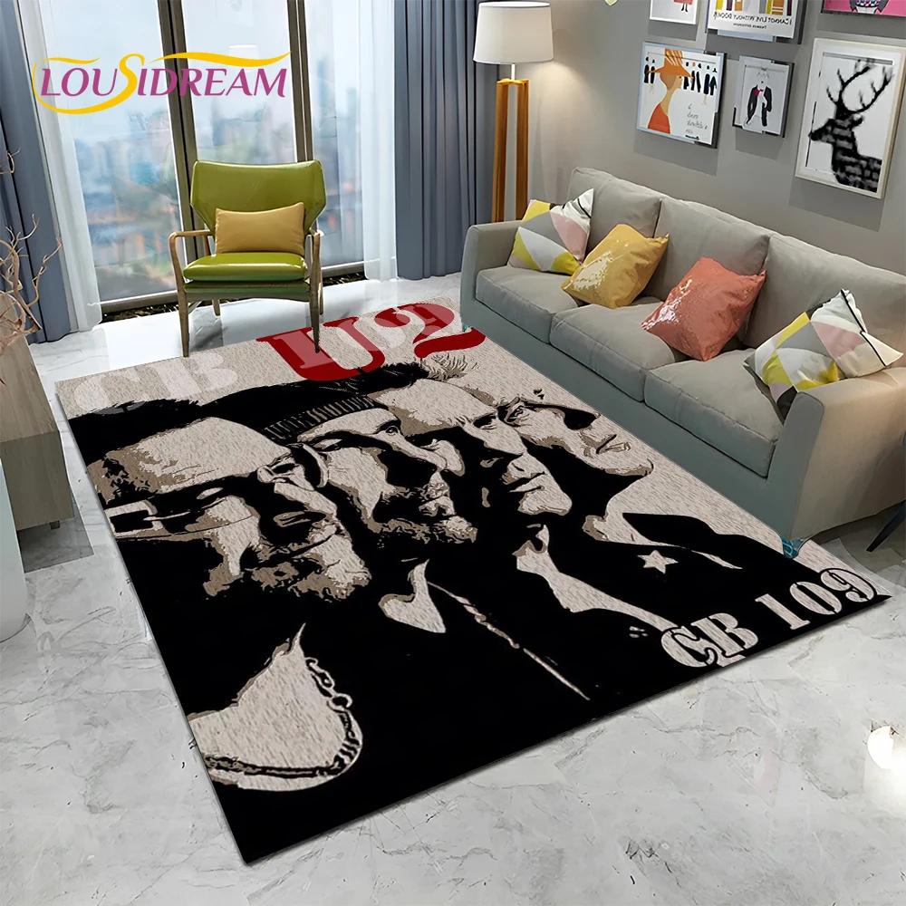 3D Printing U2 Rock Bang Bono Area Rug,Carpet Rug for Living Room Children's Bedroom Sofa Doormat Decor,Kids Non-slip Floor Mat