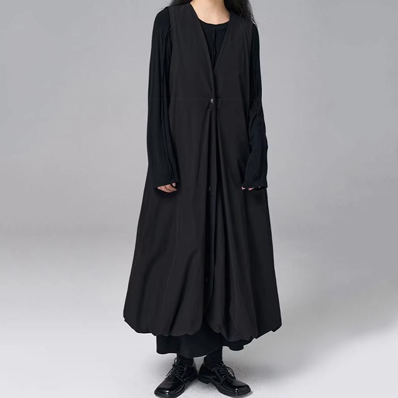 XITAO V-neck Single Breasted Dress  HQQ2450
