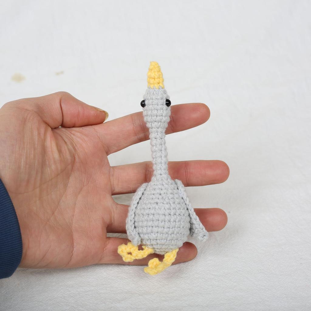 Funny Goose Doll Crochet Keyrings Gray and White Goose Knitting Animal Doll Keyrings Cute Goose Keychain Wholesale Couple Gifts