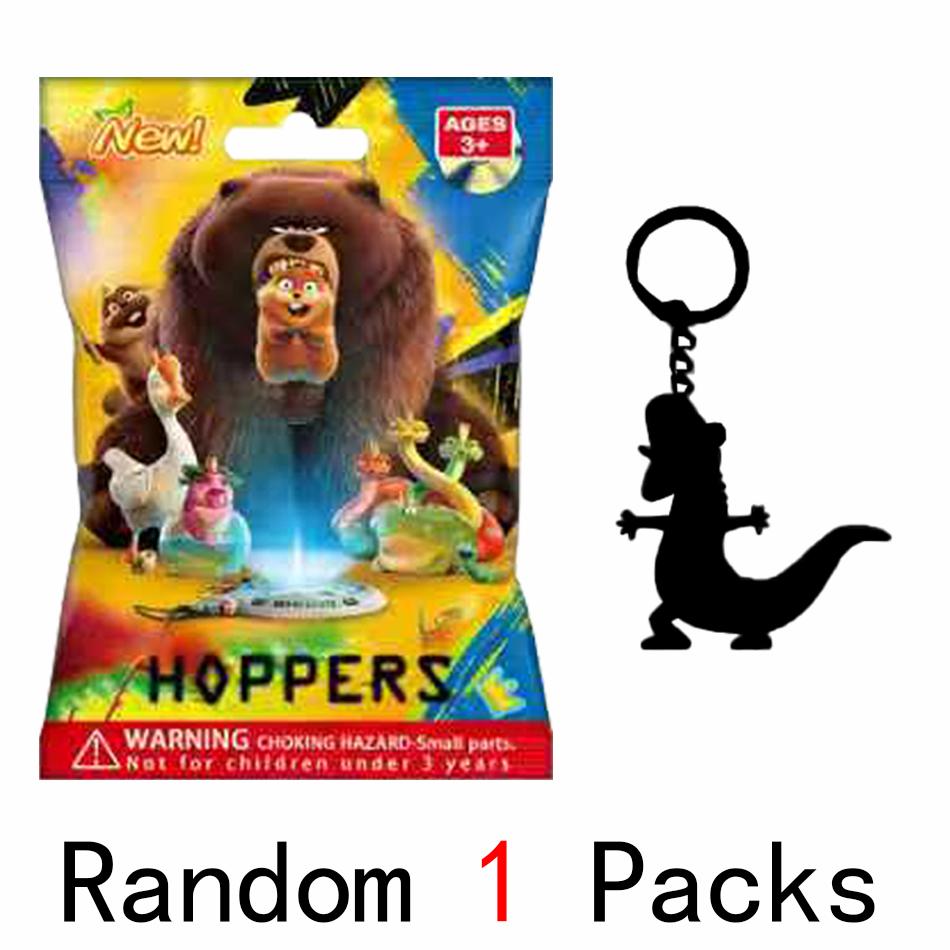 2026 Movie Hoppers Keychain Beavers Series Figure Toy Desk Decoration Baged Figurine Statues Ornament Halloween Christmas Gifts