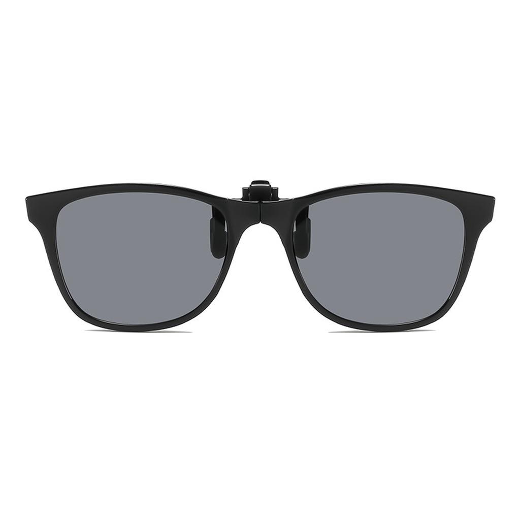 Flip-Up Foldable Clip-On Sunglasses, Uv400 Protection Clip-On Sun Shades Prescription Glasses Unisex For Outdoor Driving Cycling