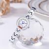 High-End Calendar Watch Light Luxury Diamond-Encrusted High-Value Hollow Women'S Watch Big Red Leather Quartz Watch