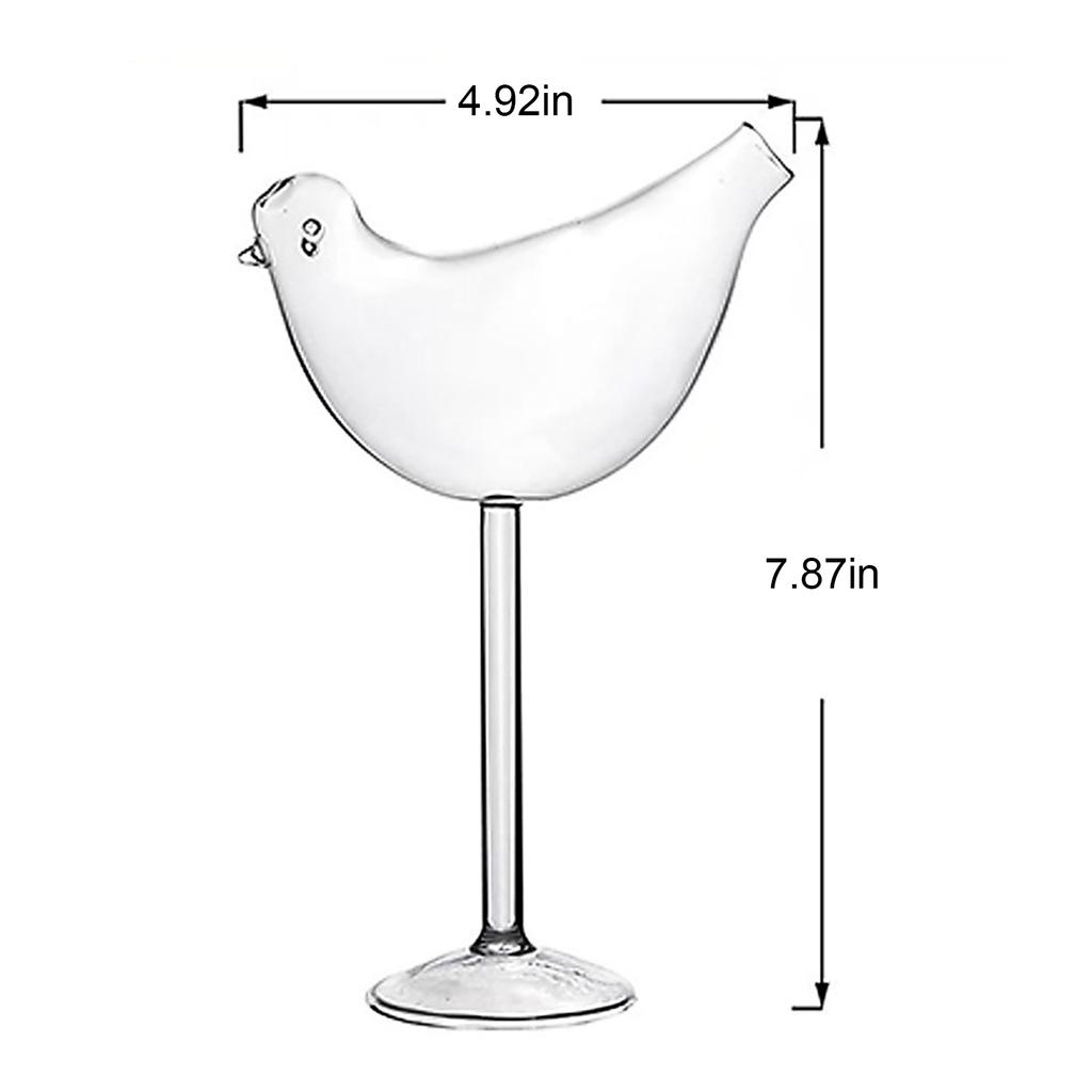 4Pcs Bird Shaped Wine Glass Multi-Purpose Unique Clear Crystal Glasses Lovely Birds Drinking Bottle for Party Wedding Home Decor