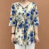 Women's Plus Size Printed T-Shirt Loose Summer Fit Round Neck Short Sleeve Blouse