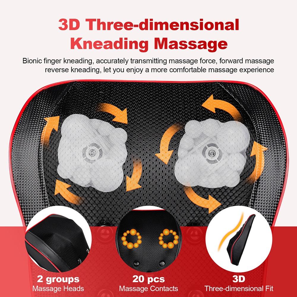 Multifunctional Body Massage Pillow Airbag Vibrating Back and Neck Cervical Massager Waist Leg Shoulder Kneading Massage Device
