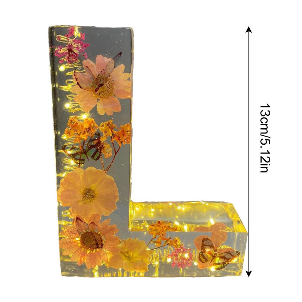 Creative Large Letter Floral Night Light 26 Letters A-Z Dry Flower Simulation Floral Letter Light Valentine's Day Gift