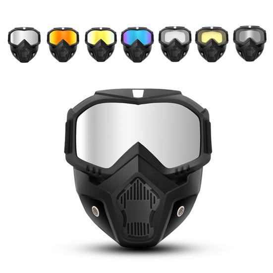 Okulary Rowerowe Zewnętrzne z Odpinaną Osłoną Twarzy Ochrona UV Wiatroszczelne Lekkie Męskie Damskie Okulary Sportowe do Narciarstwa Snowboardu Motocykla Roweru