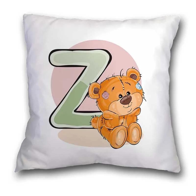Cute Cartoon Bear Animal Pillowcase Cushion Cover Printing Suitable for Sofa Children's Room Decorative Pillowcase