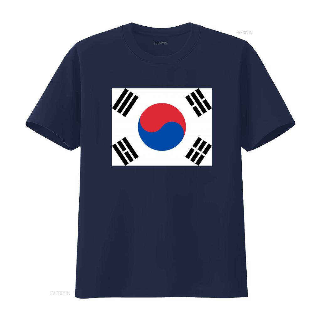 Vintage South Korea Flag Design T Shirt for Patriotic Fashion Enthusiasts vintage Washed Top For Everyday Wear Unisex