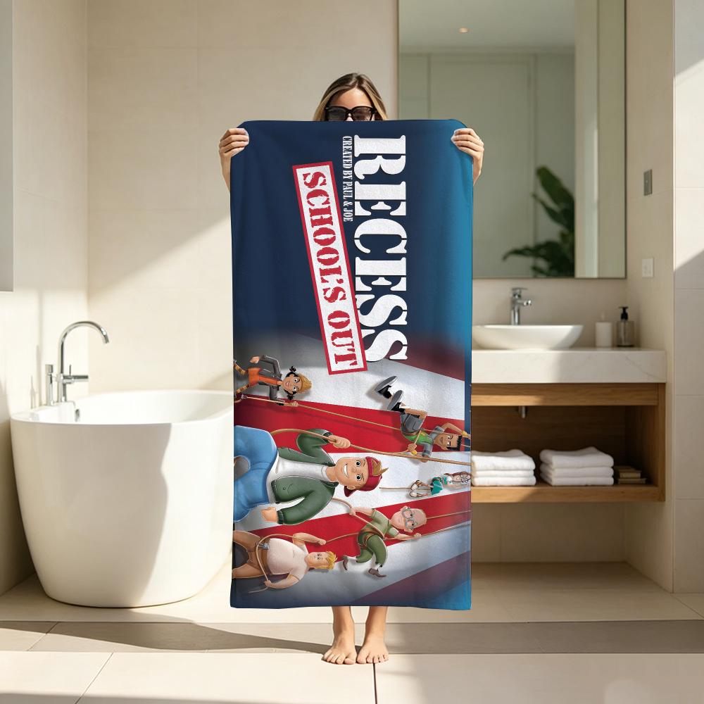 Animation R-Recess Towel Microfiber soft Beach Towel for Travel Fitness Sauna Bathing Camping