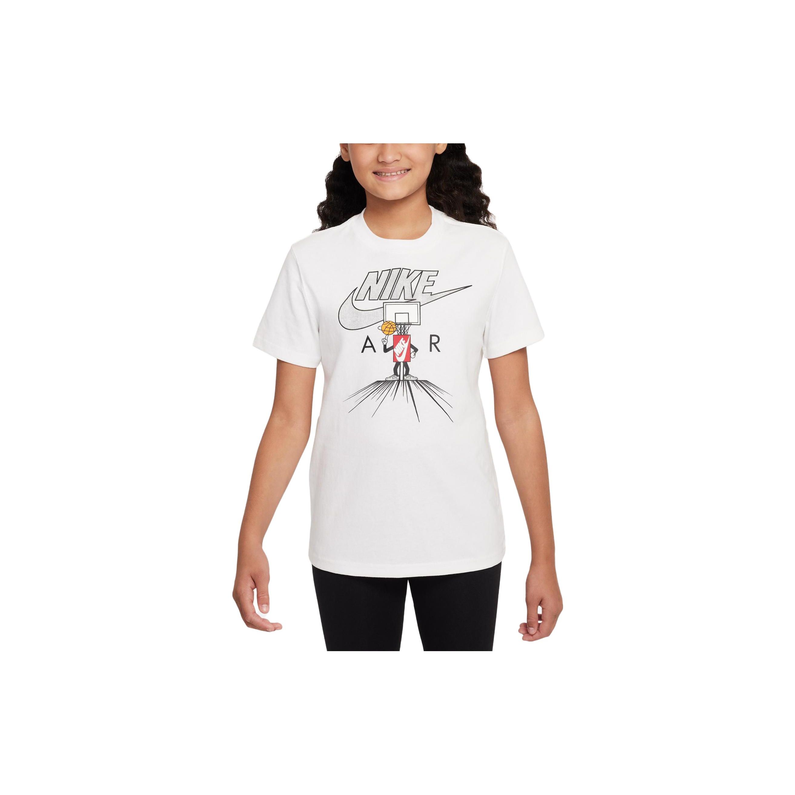 

Nike Letter Logo Cartoon Pattern Printed Round Neck Short Sleeve T-Shirt Kids Tops White DX9527-100 M