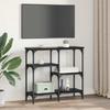Console Table with Shelf Black Oak Effect 80 X 29 X 75 Cm