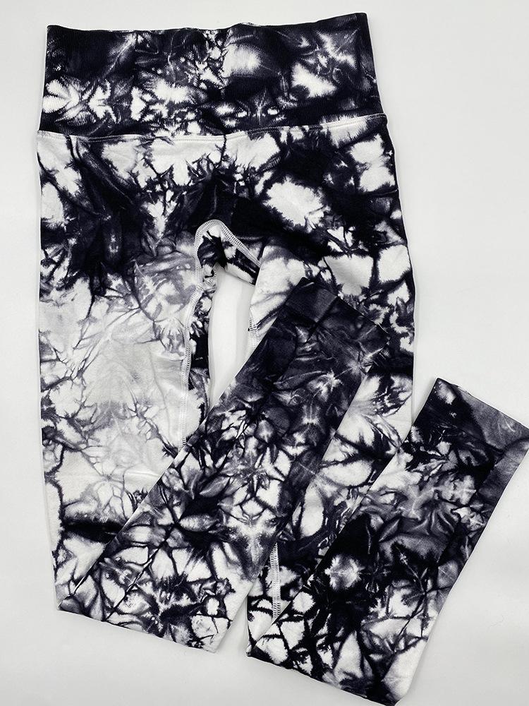 European & American Tie-Dye Seamless High-Waist Tummy Control Yoga Set