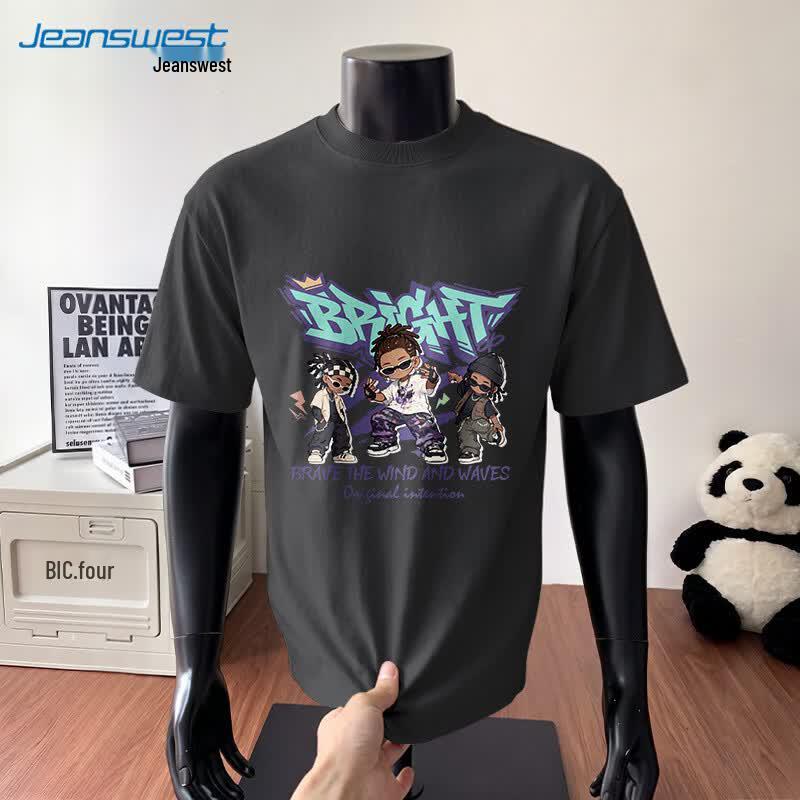 Jeanswest Men s Cotton Dancing Hip-Hop Print T-Shirt 4XL