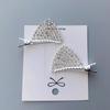 2pcs Rhinestone Cat Ear Hair Clips, Cute Women's Top Clips, Fashionable Hair Accessories, Design for Back To School, Halloween Decoration