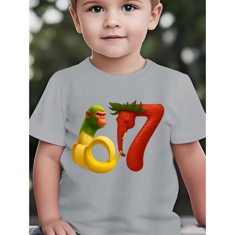 6 7 Six Seven Funny Italian Brainrot Kids Gamer Meme T-Shirt for Boys T-Shirt Short Sleeve Tops Fashion Y2k Children's Clothing