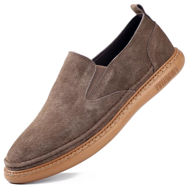 

Fashion Classic Men Casual Leather Soft Bottom Shoes Penny Business Office Loafers Slip On Comfort Driving Shoes Flats Walking Footwear 38 коричневый