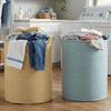 Folding Striped Laundry Basket Large Capacity Sundries Storage Basket Toys Organizers  Bathroom