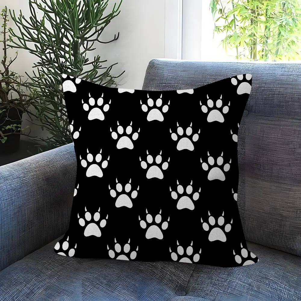 Fashion Black Cat Paw Cushion Cover Pillowcase Upholstery Sofa Throw Pillow Home Decor Pillowcas