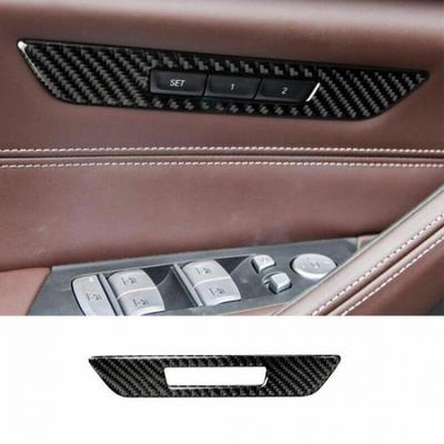 Real Carbon Fiber Seat Memory Button Switch Cover Trim For BMW 5 Series 2018-22