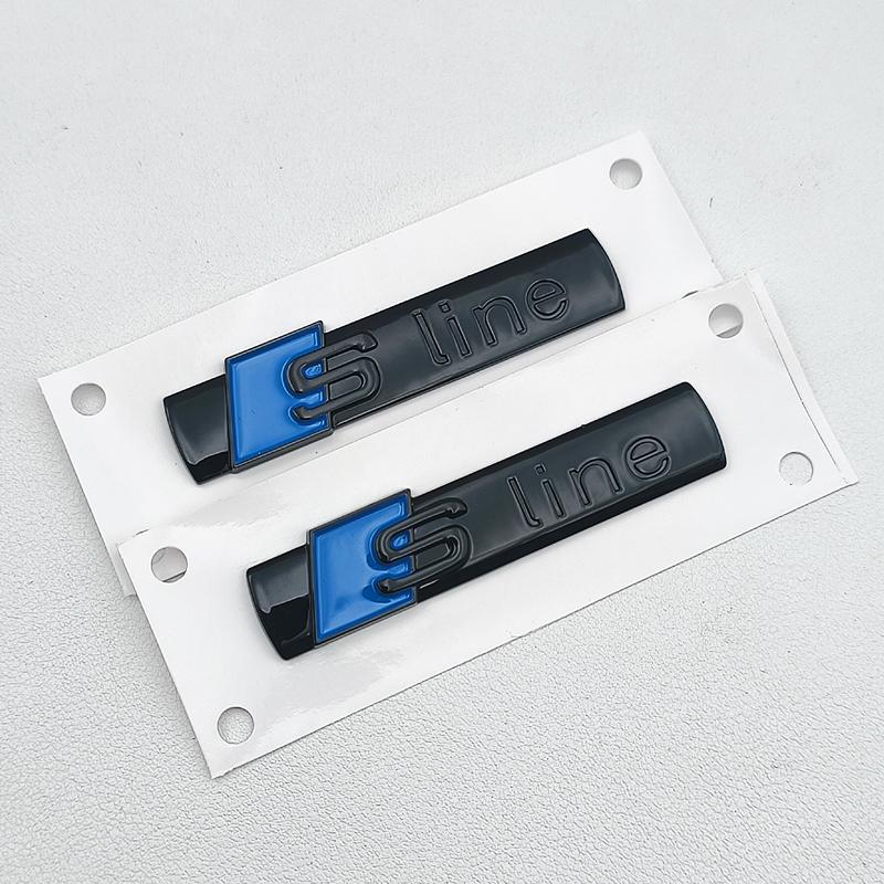 2pcs ABS S Line Logo Sline Badge Car Fender Side Emblem For  qwe12 A3 A4 A5 A6 A7 A8 A1 A2 Q2 Q3 Q4 Q5 Q7 Q8 S3 S4 S5 S6 S7 TT RS