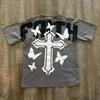 Y2K Hip Hop Retro Cross Graphic Men's Oversized Cotton T-shirt