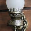 Rustic Glass Shade Wall Sconce, Antique Kerosene Lamp Metal Wall Light Bedside Lamp
