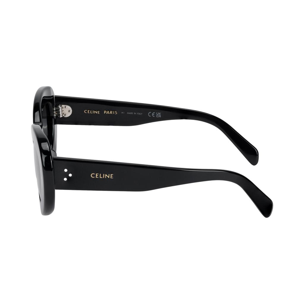 Celine Logo Design Cat Eye Sunglasses Unisex Sunglasses Black CL40320U01A