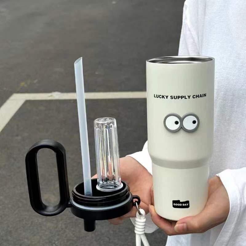 Twilight Ice Shield Insulated Cup, Large Capacity Stainless Steel Water Bottle for Men and Women, Customizable Design.