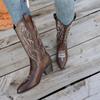 Large Size Medium Boots High Heel Boots Brown Western Cowboy Knight Boots Boots Women